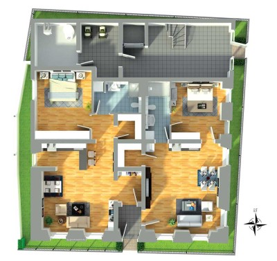5% AFA und 30.000€ Tilgungszuschuss, Barrierefreie 2 Zimmer Neubauwohnung W1 im EG links