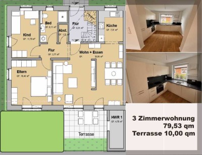 Geschmackvolle 3-Zimmer-Erdgeschoßwohnung mit gehobener Innenausstattung mit EBK in Norderstedt