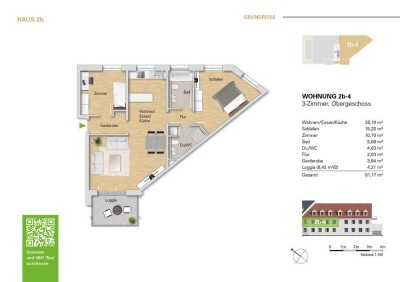 ***Neubau 3 Zi.-Wohnung im 1.OG, WE 2b-4 als Erstbezug mit Loggia***