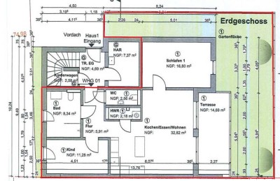 3 Zimmer Erdgeschosswohnung mit Garten, Terrasse & Stellplatz in Bendorf Sayn