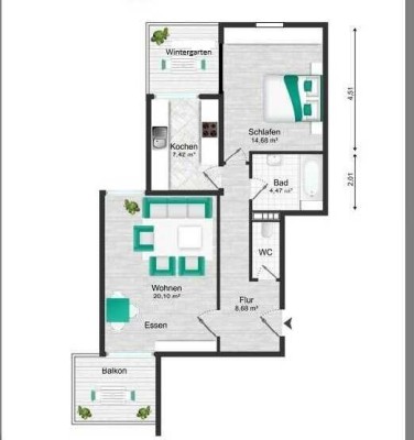 Attraktive und modernisierte 2-Zimmer-Wohnung mit geh. Innenausstattung mit Balkon und EBK