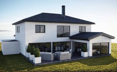 Wohnen und Arbeiten vereint – stilvolles Architektenhaus mit großzügigem Raumangebot und separater B