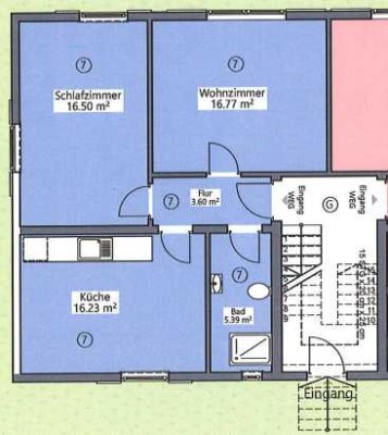Geräumige 2-Zimmer-Wohnung mit moderner Küche in ruhiger Lage WE 07