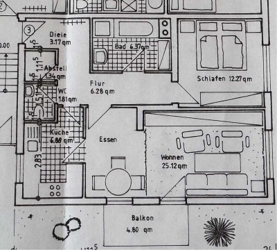 Gepflegte 3‑Zimmer Wohnung mit Garage in Mühlacker (Großglattbach)