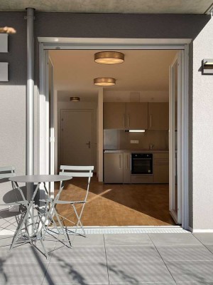 Single Apartment mit sonniger Terrasse und Garage am Krankenhaus