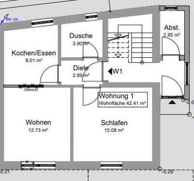 moderne 3- Zim. Whg, im Zentrum, inkl. Küche