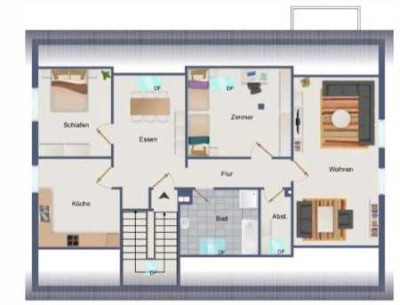 Dachgeschosswohnung (2.OG) in Bad Cannstatt