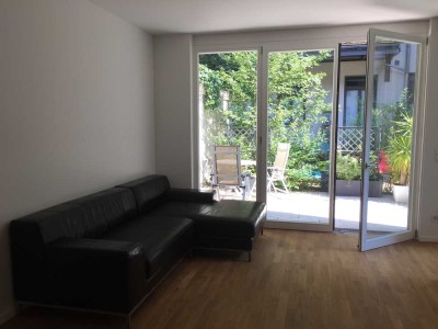 Möblierte Neubau-Wohnung mit großer Terrasse im ruhigen Innenhof, Schwanthalerhöhe
