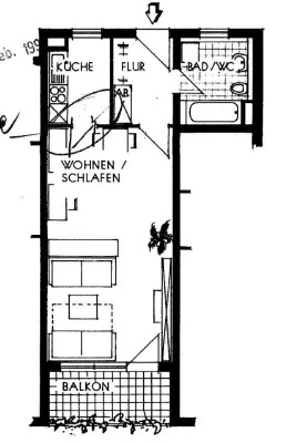 Große 1-Zimmer-Wohnung