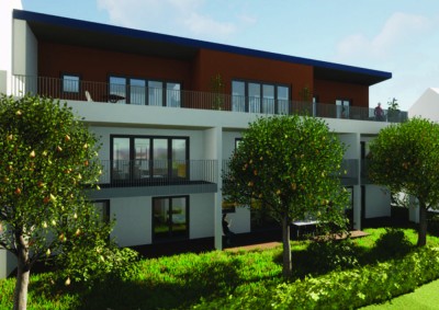 Barrierefreie Neubauwohnung mit großem Garten