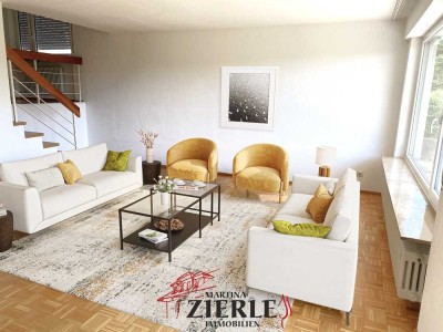 Gelegenheit! DHH mit fantastischer Aussicht in gefragter Halbhöhenlage, Terrasse, Balkon, Stellplatz