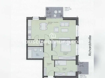 Tauschwohnung:  Neubau direkt am Kanal gg. whg.  3.5 Zi in Uhlenhorst/Hohe