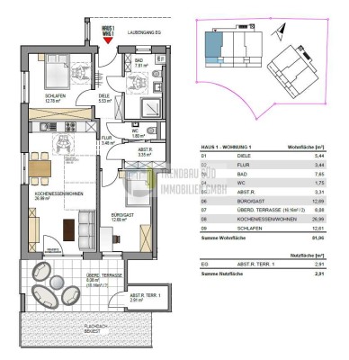 Nachhaltig Wohnen in Mietingen - Energieeffiziente Neubauwohnung KfW 40 + QNG