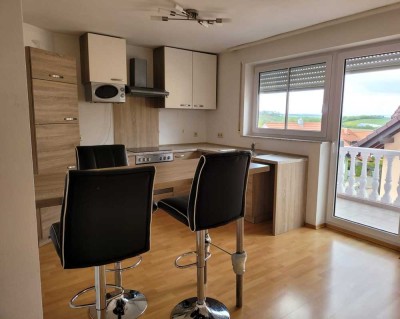 Stilvolle 3-Zimmer-Dachgeschosswohnung mit Balkon und Einbauküche in Bretzfeld/Dimbach