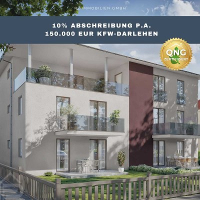 Effizienzhaus 40 mit QNG // 3 Zimmer Gartenwohnung