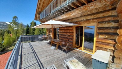 Hochrindl-Kärnten Bestlage mit Traumblick exclusives Rundstammhaus incl. Ferienwohnung