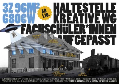 3-Zimmer Wohnung direkt im schönen Bahnhof Selb. Die Vermietung erfolgt vom Eigentümer!