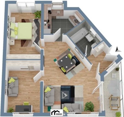 Tolle 3-Zi-Whg. Balkon TG-Stellplatz Eigennutzer oder Kapitalanlage
