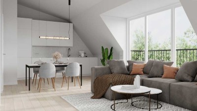 Dachgeschoss-Neubau-Apartment mit Süd-West-Balkon