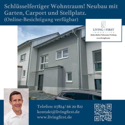 Schlüsselfertiger Wohntraum! Neubau mit Garten, Carport und Stellplatz