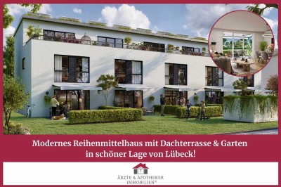 Modernes Reihenmittelhaus mit Dachterrasse in schöner Lage von Lübeck