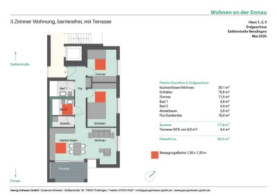 3 Zimmer Wohnung, barrierefrei mit Terrasse