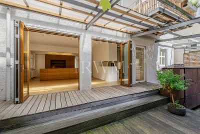 Im Lehenviertel: Wunderschöne große 3,5-Zimmer-Loftwohnung mit Terrasse im Zen-Garten-Stil