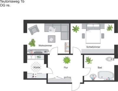 Preiswerte 2-Raum-Wohnung in Gersdorf