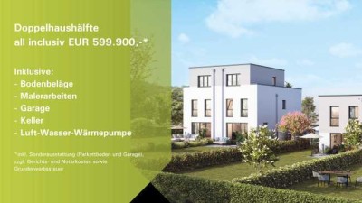 Provisionsfrei: Neubau-Doppelhaus 100 % schlüsselfertig mit Garage, inkl. Grundstück u. Erschließung