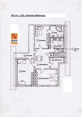 Charmante Dachgeschoss-Wohnung im 1. OG mit Balkon