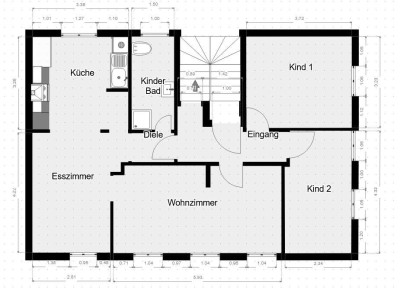 Gepflegte 5-Zimmer Altbauwohnung mit Einbauküche, originalen Parkett und 2 Bädern