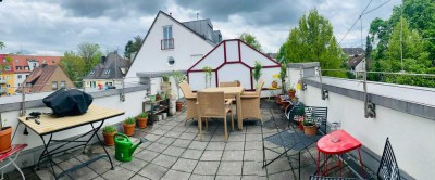 Obergiesing: 3-Zi.- ETW mit riesiger Süd-Dachterrasse