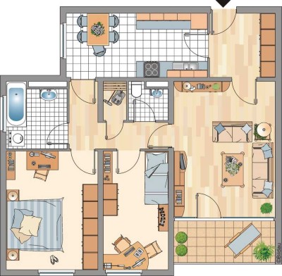 Große Wohnung für die Falilie, Kinder willkommen, Neus Badezimmer, neue Fenster