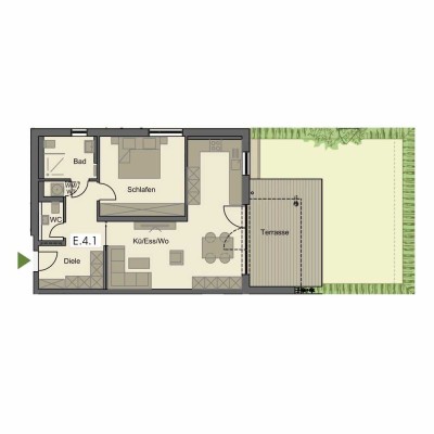 Exklusiver Erstbezug in Pfaffenhausen: Helle 2-Zimmer-Wohnung mit Terrasse und Garten