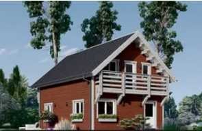 Fertighaus aus Holz (isoliert) 91 m²