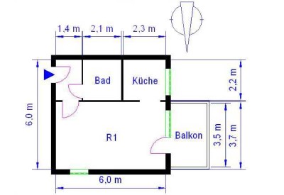 schöne 1-Raumwohnung in Neu Olvenstedt
