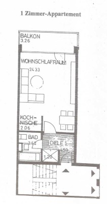 1-Zimmer Wohnung mit Balkon in Neuss