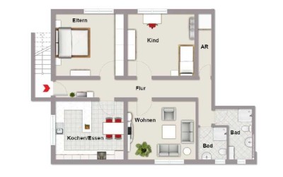 3-Zimmer-Souterrain-Wohnung in Landau