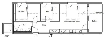3 Zimmer Wohnung - Wohnberechtigungsschein EK 2