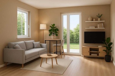 Erstbezug in hochwertigem 1-Zimmer Appartment mit Terasse und Außenstellplatz in Olching