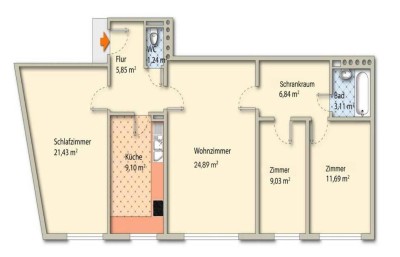 Voll möblierte Wohnung in Ruhelage bei U3 - mit PKW Stellplatz