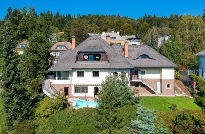 Juwel am Kreuzbergl: Villa St. Martin mit freiem Blick auf die Koschuta und Karawanken über Klagenfurt.