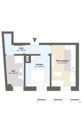 gemütliche, helle 2-Zimmerwohnung mit hochwertiger Ausstattung