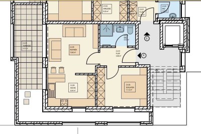 Gepflegte 1-Personen-Penthouse-Wohnung mit zwei Zimmern und Balkon in bevorzugter westlicher City.