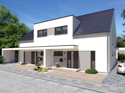 Sparen und ganz frei sein: STREIF-Doppelhaus-Neubauhälfte mit Erker!