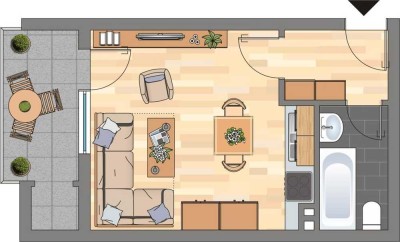 1-Zimmer-Wohnung in Dortmund