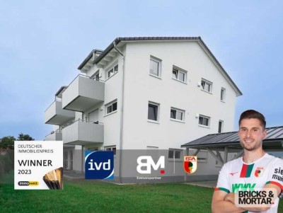 4 ZKB mit Balkon und Abstellraum sowie 2 Carportstellplätze, Warmmiete 1330,00 €, Erstvermietung
