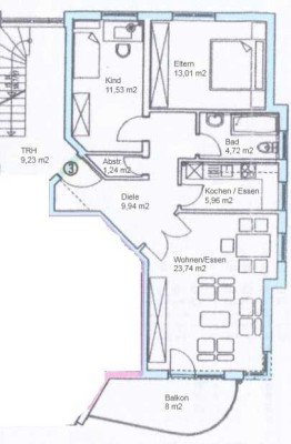 Stilvolle, gepflegte 3-Zimmer-Wohnung mit Balkon in Bad Nauheim Rödgen