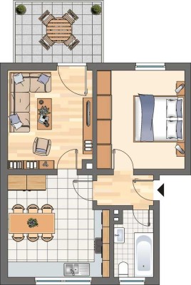 Ruhige Wohngegend  2-Zimmer-Wohnung in Castrop-Rauxel Ickern