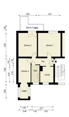 Ruhige 3-Zi.-Altbauwohnung mit Südbalkon – jetzt ansehen, auch am Wochenende: 0172-3261193